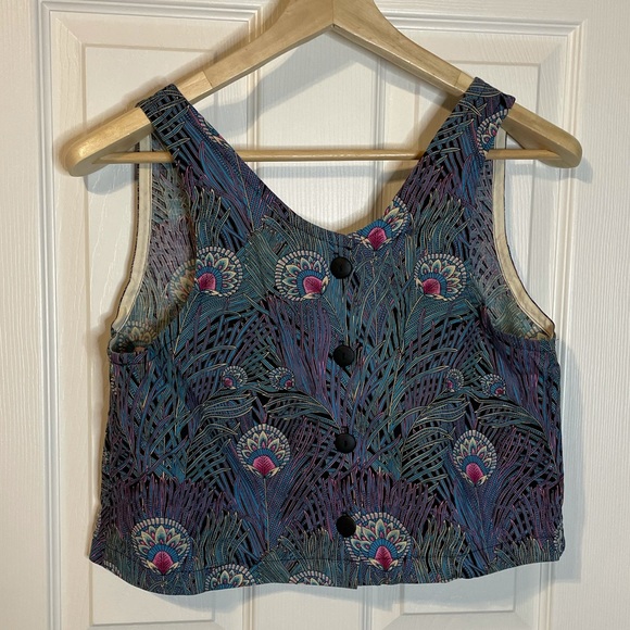 VTG Universal Sportswear peacock pattern crop szM - Picture 3 of 6